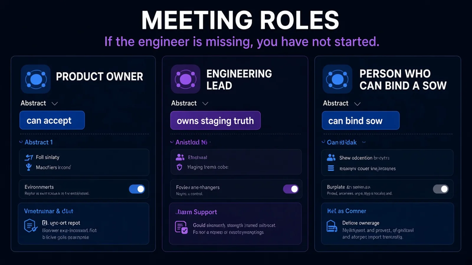 Who sits on the first real call: product owner, engineering lead, and someone who can bind a SOW